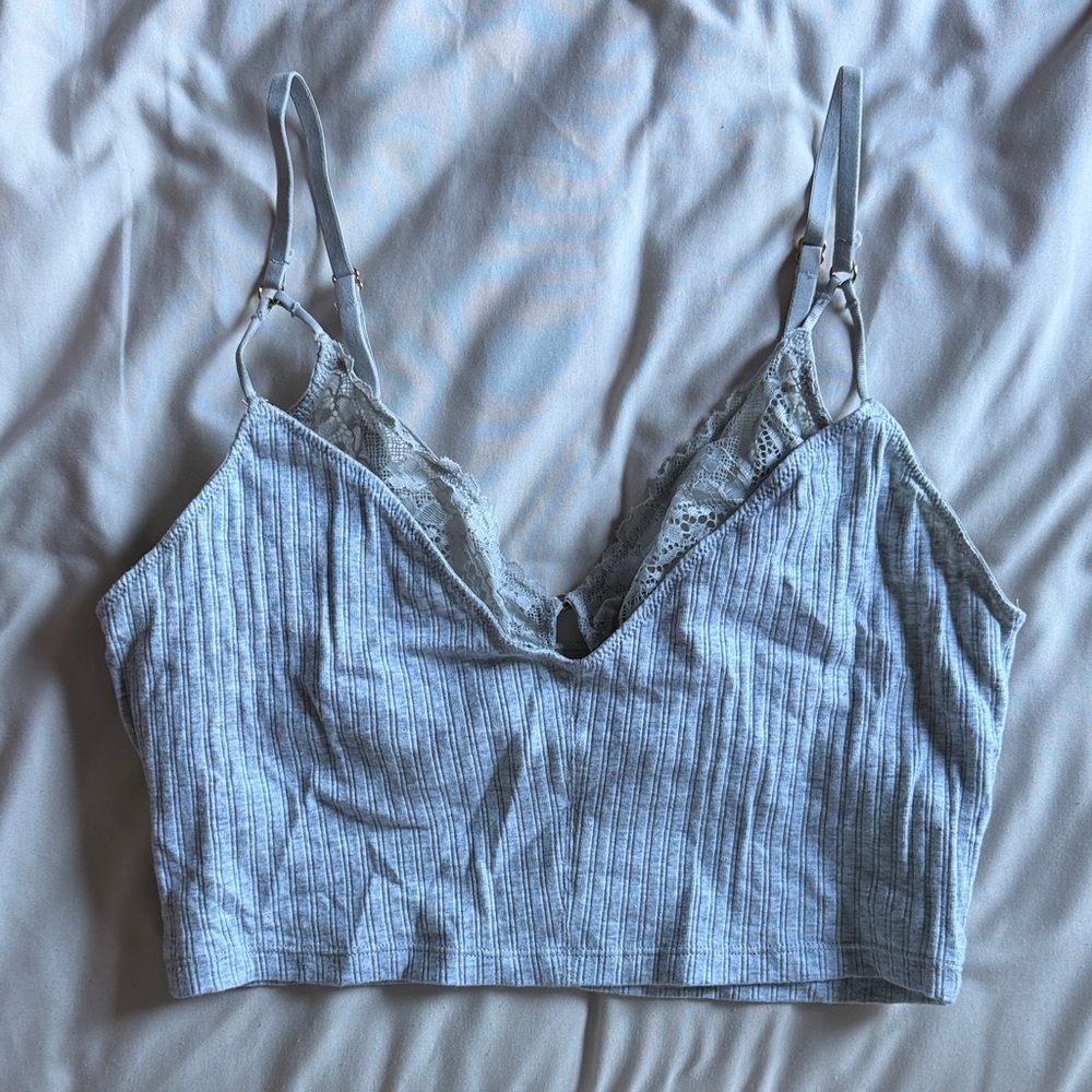 Aerie Gray Lace Bralette